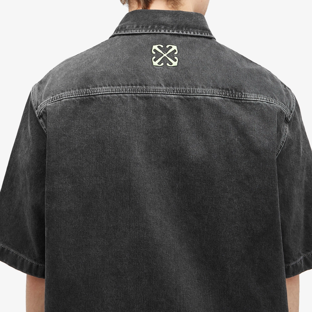 Off White Men's Off Denim Bowling Shirt Vintage Black